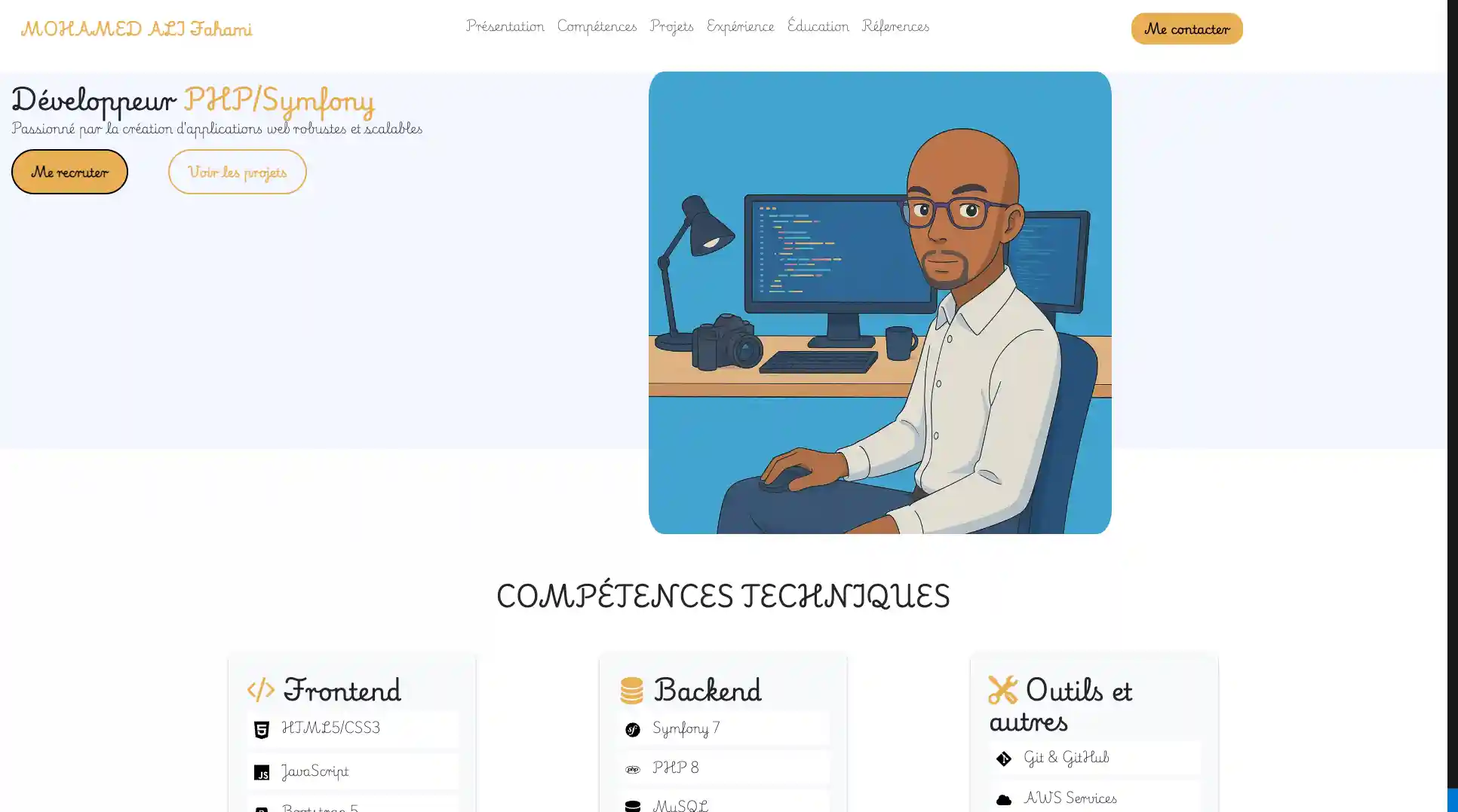 illustration du projet de blog codé en Symfony